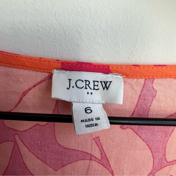 New J. Crew Pink Orange Floral Tiered V-Neck Midi Dress Puff Sleeves BR907 guava - Picture 7 of 16